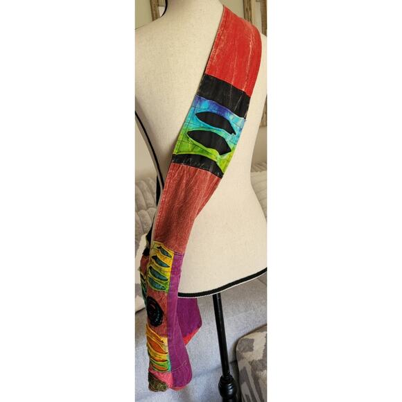 India Trading Co Patchwork Hippie Hobo Bag Peace Sign Floral Boho Crossbody - Picture 3 of 4